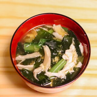 ダイエットにも◎小松菜と舞茸のかき玉スープ
